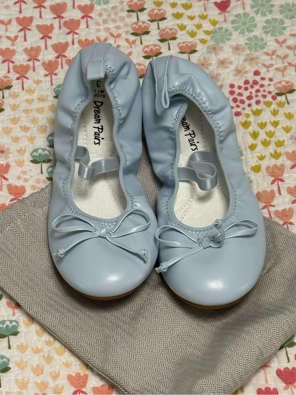 Dream Pairs Light Blue Bow Ballet Flats